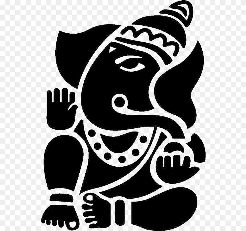 Ganpati Black And White Ganesh Black And White, Person, Emblem, Symbol Png
