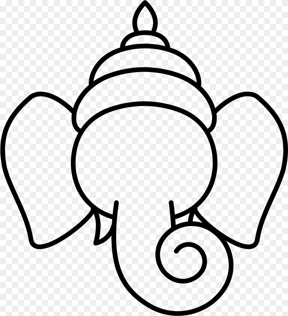 Ganpati Icon, Gray Free Png