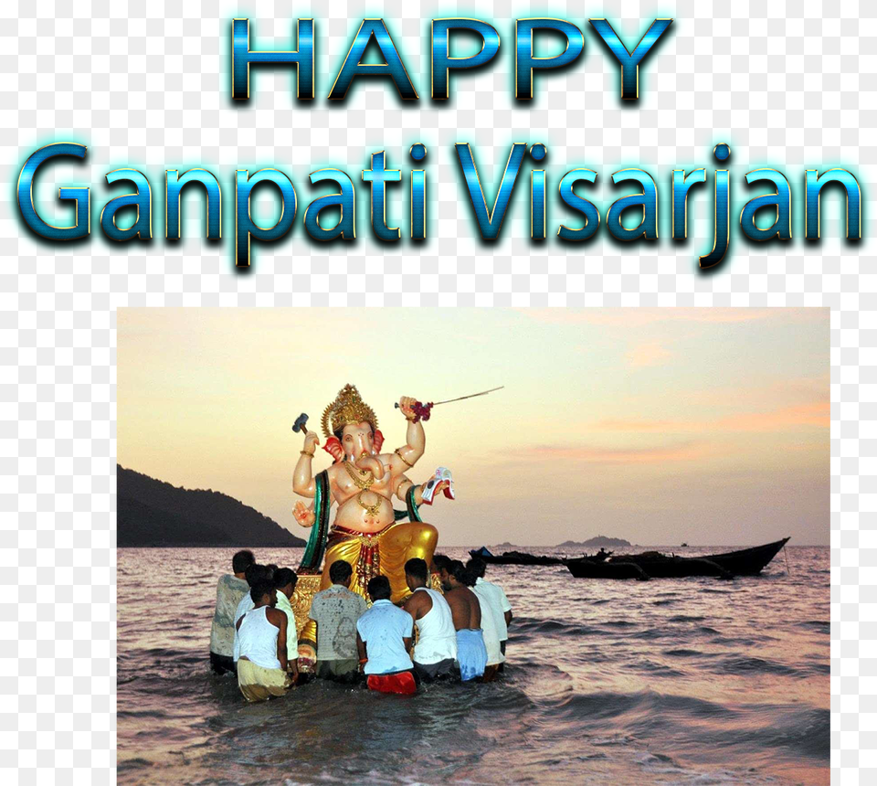 Ganpati Visarjan Ganesha, Person, Head, Face, Photography Png Image