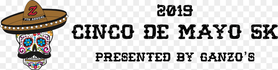 Ganzo S 2019 Cinco De Mayo 5k Black And White, Clothing, Hat, Sombrero, Baby Png