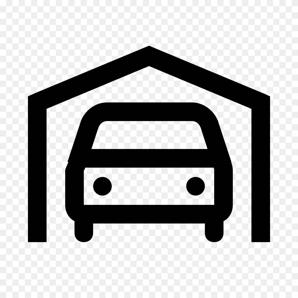 Garage Icon, Gray Free Png