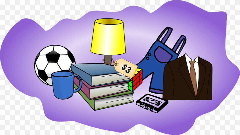 Garage Sale Items Cartoon, Lamp, Ball, Football, Soccer Png
