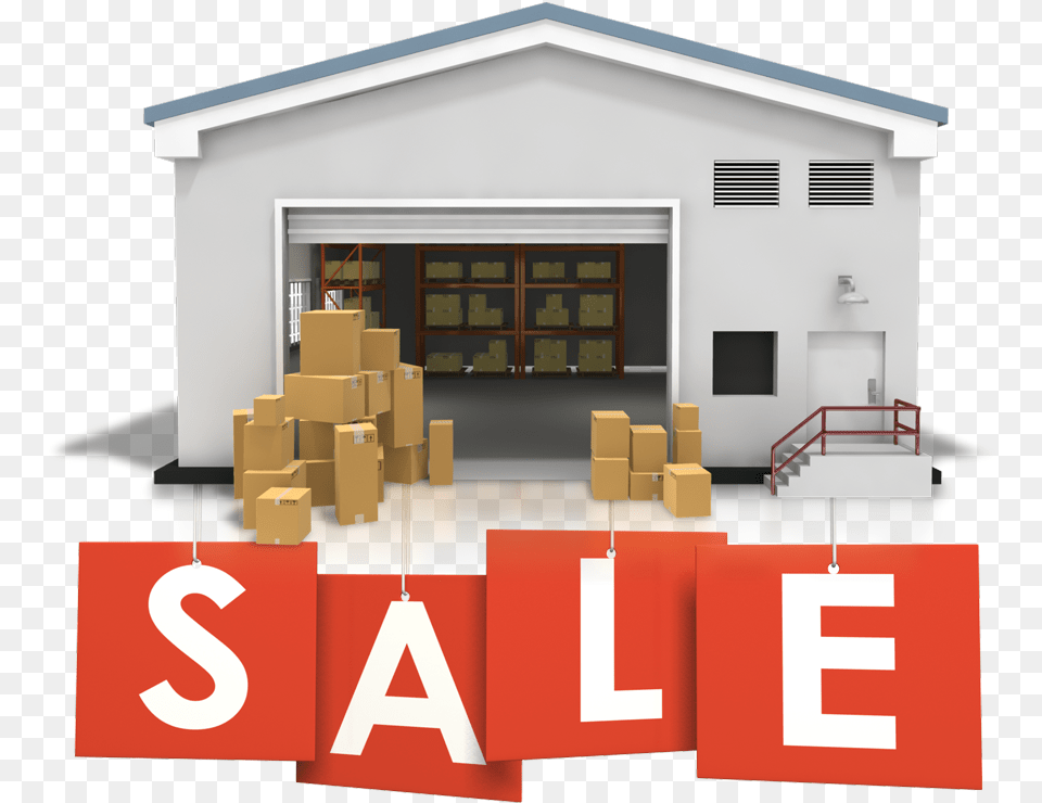 Garage Sale Logo For Warehouse, Architecture, Building, Box, Cardboard Png