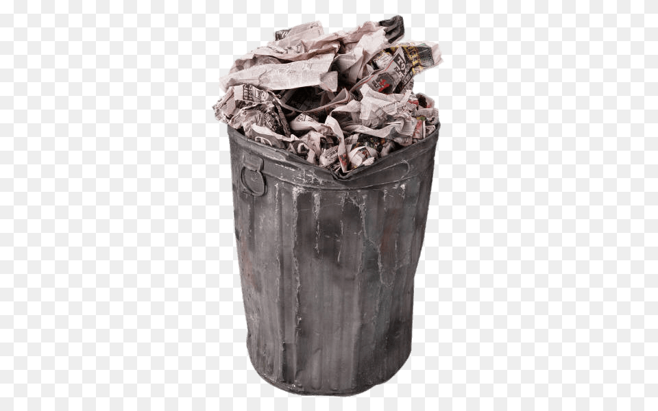 Garbage Can Full Of Paper, Trash Free Png