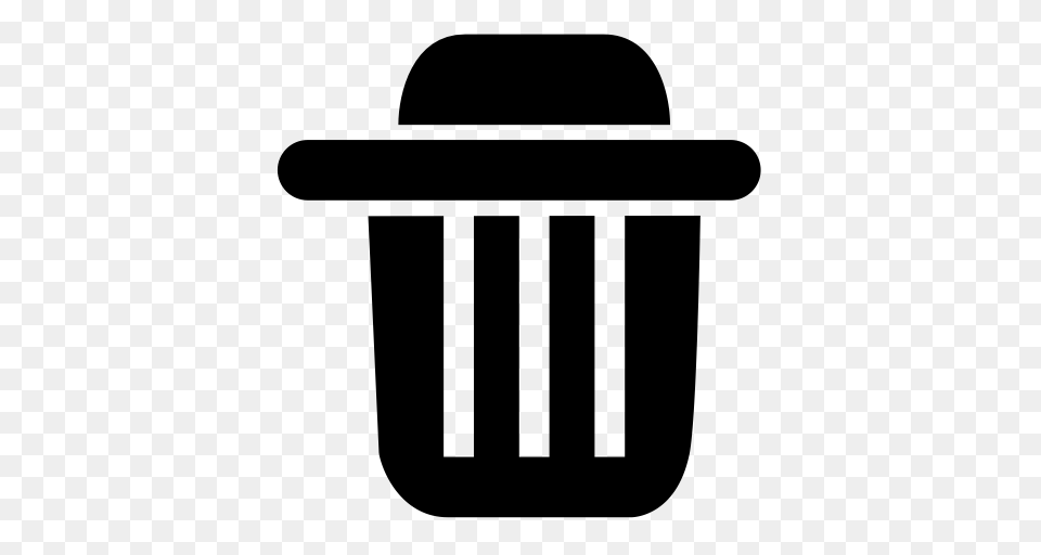 Garbage Can Litter Bin Paper Bucket Icon With And Vector, Gray Free Transparent Png