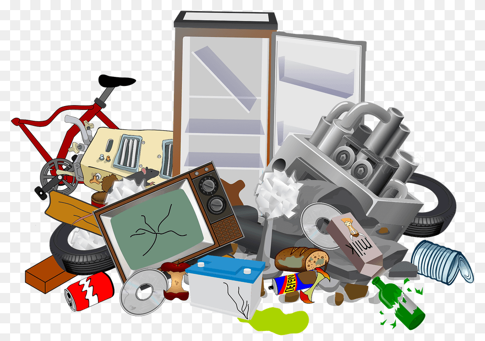 Garbage Dump Site Clipart, Bulldozer, Machine, Device, Grass Png Image
