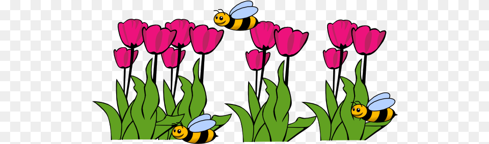 Garden Clipart Animated Flower Garden Clipart, Animal, Bee, Insect, Invertebrate Free Png Download