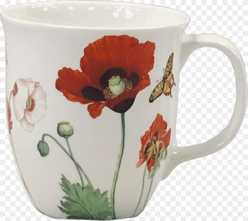 Garden Collection Poppies Java Mug Coffee Cup, Art, Pottery, Porcelain, Plant Free Png Download