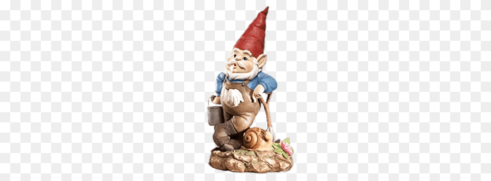 Garden Gnome And Snail Figurine, Clothing, Hat, Art Free Transparent Png