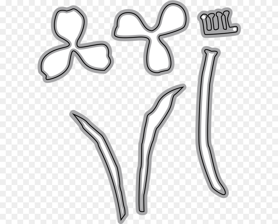 Garden Notes Crocus Line Art, Cutlery, Fork, Brush, Device Free Png Download