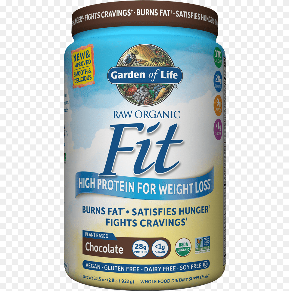 Garden Of Life Fit Chocolate, Can, Tin, Person Png