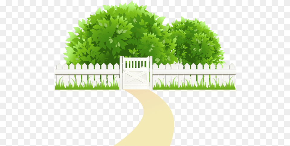 Garden Path Clipart, Fence, Grass, Picket, Plant Png