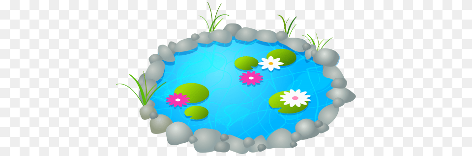 Garden Pond Clipart, Art, Graphics, Pattern, Accessories Png Image