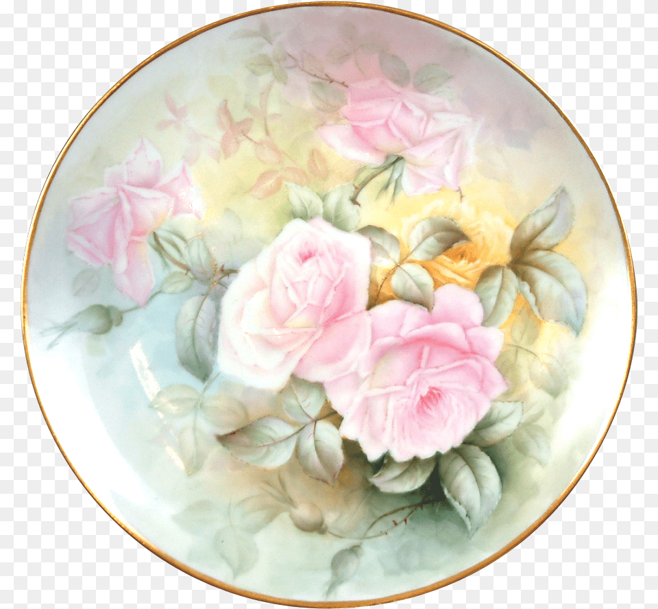 Garden Roses, Art, Pottery, Porcelain, Saucer Png Image