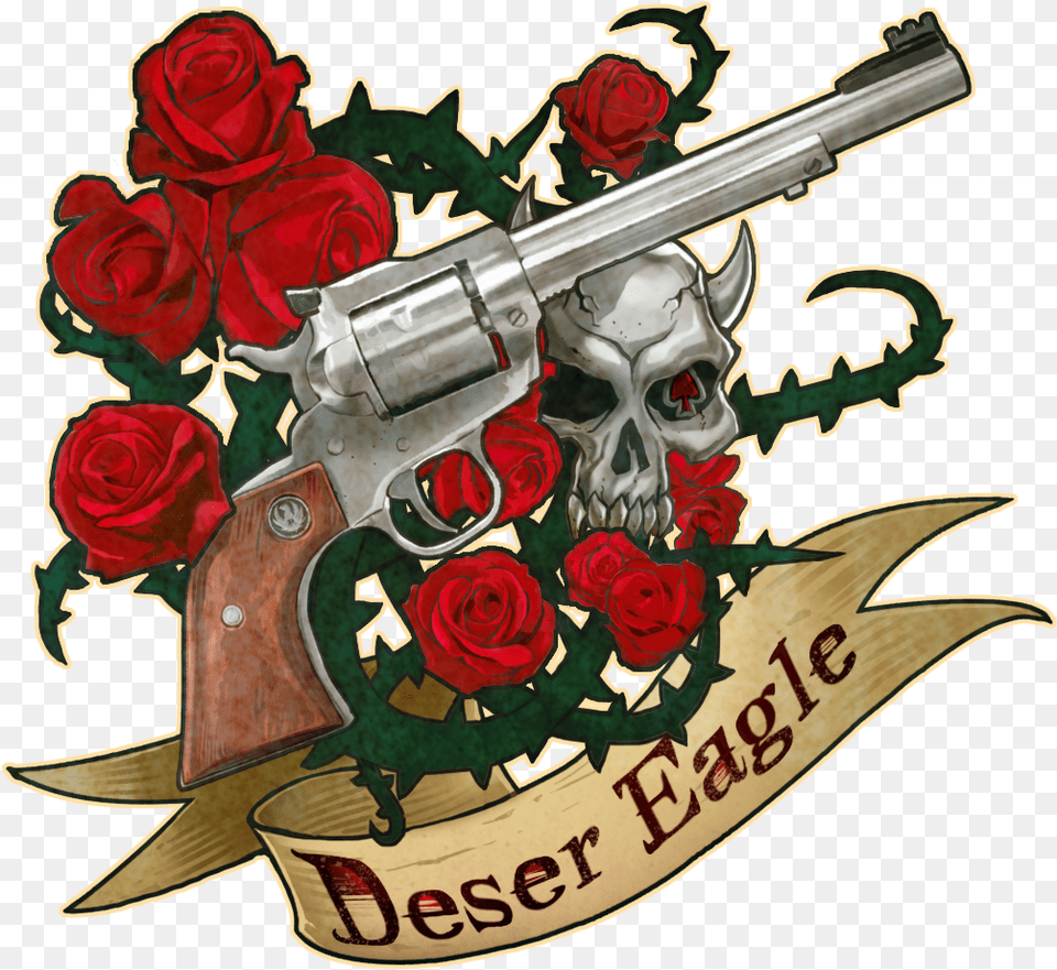 Garden Roses, Firearm, Gun, Handgun, Weapon Free Png Download
