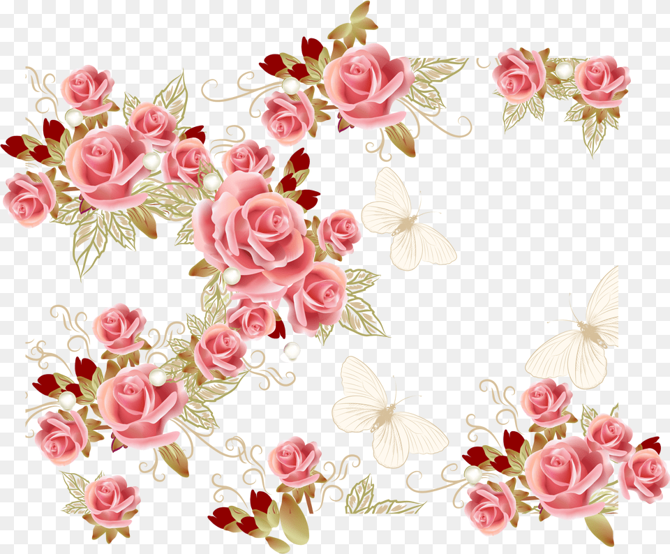 Garden Roses Pink Flower Wedding Greeting Card Designs, Art, Floral Design, Graphics, Pattern Png