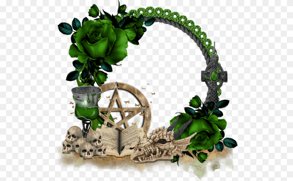 Garden Roses Transparent Cadre Halloween, Green, Plant, Potted Plant Png Image