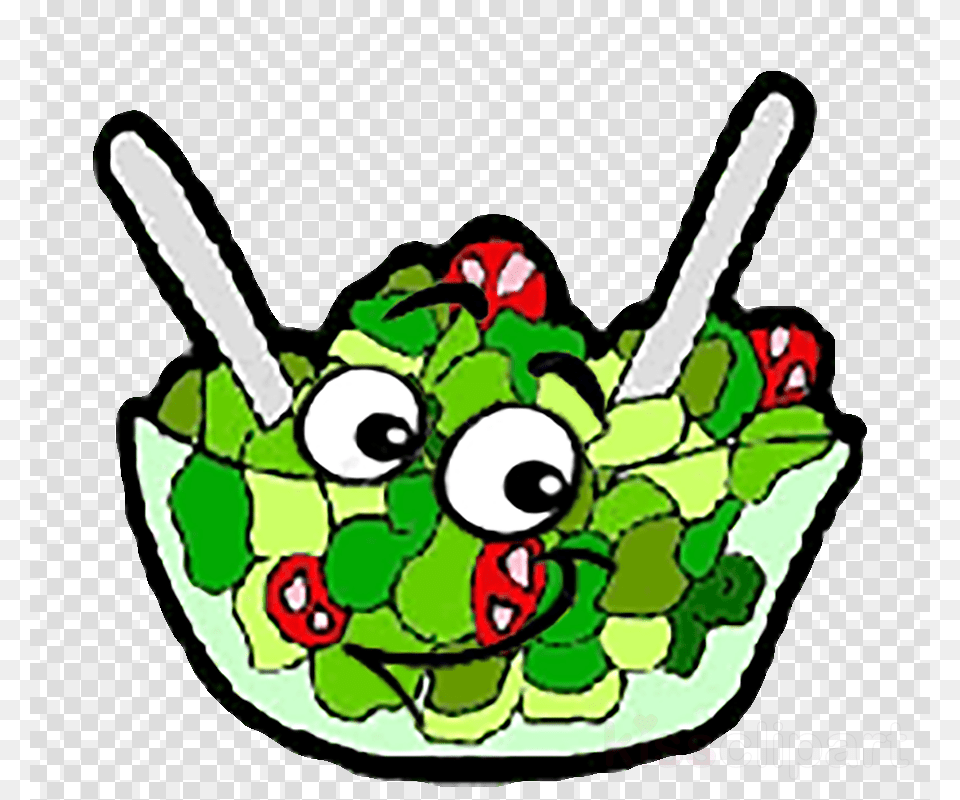 Garden Salad Clipart Caesar Salad Taco Salad Clip Art Cartoon Picture Of Salad, Cutlery, Food, Lunch, Meal Png