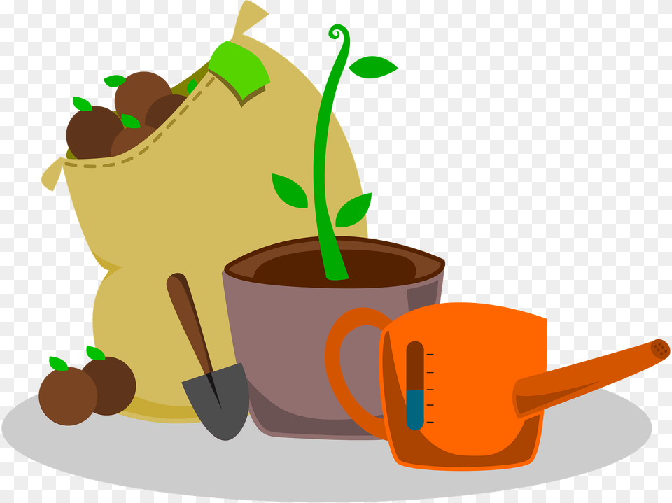 Garden Scene Clipart, Bag, Device, Shovel, Tool Png Image