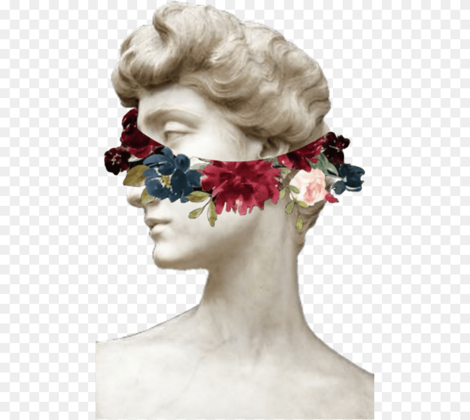 Garden Statue Edits Flowers Vaporwave Retrowave Artificial Flower, Accessories, Person, Head, Face Free Png Download