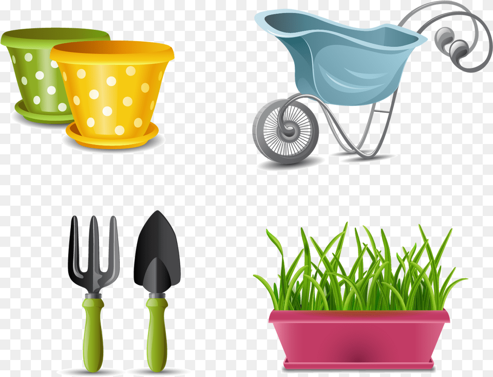 Garden Tool Clip Art Vector Car Transprent Gardening Tools Clipart, Cutlery, Fork, Jar, Plant Free Png Download