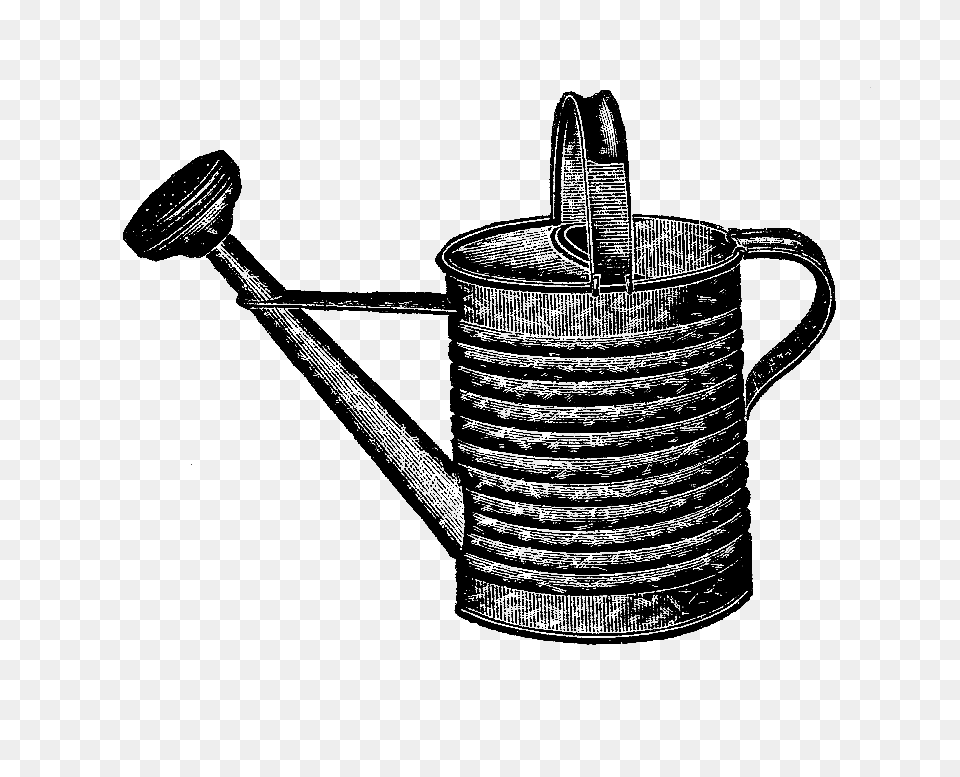 Garden Watering Can Ephemeracollage Vintage Black, Tin, Watering Can, Smoke Pipe Free Transparent Png