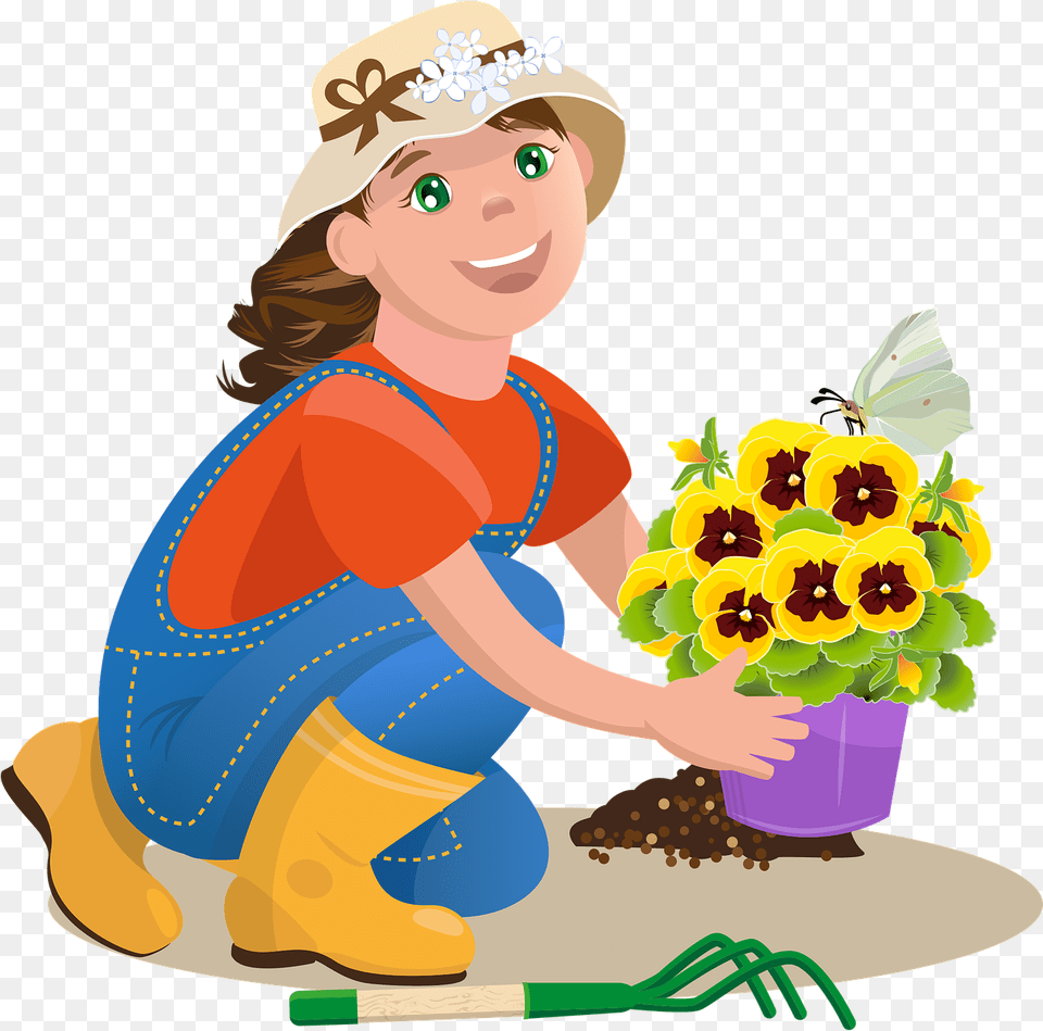Gardener Garden Spring Flowerpot, Person, Outdoors, Nature, Gardening Free Png