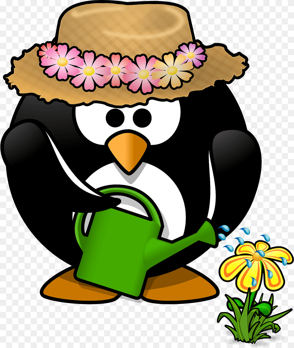 Gardener Penguin Clipart, Clothing, Hat, Baby, Person Free Transparent Png