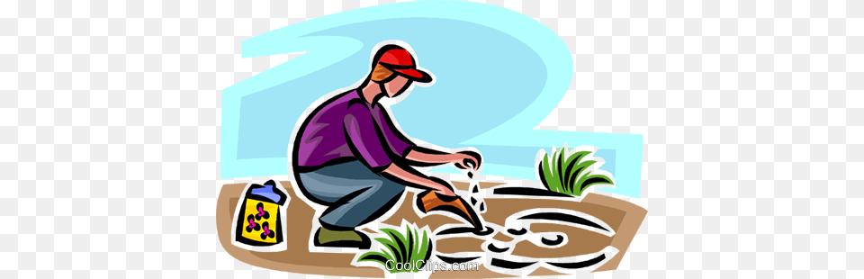 Gardener Planting Seeds Royalty Free Vector Clip Art Illustration, Garden, Gardening, Nature, Outdoors Png Image