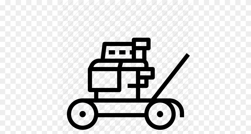 Gardening Grass Lawn Mower Icon, Plant, Carriage, Transportation, Vehicle Png Image