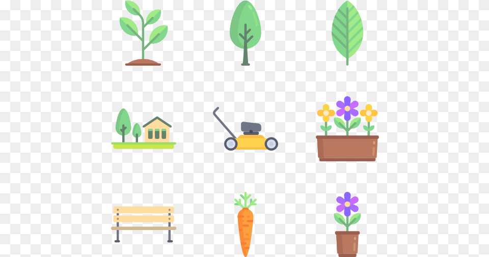 Gardening Icon With Transparent Background, Leaf, Potted Plant, Plant, Bench Png