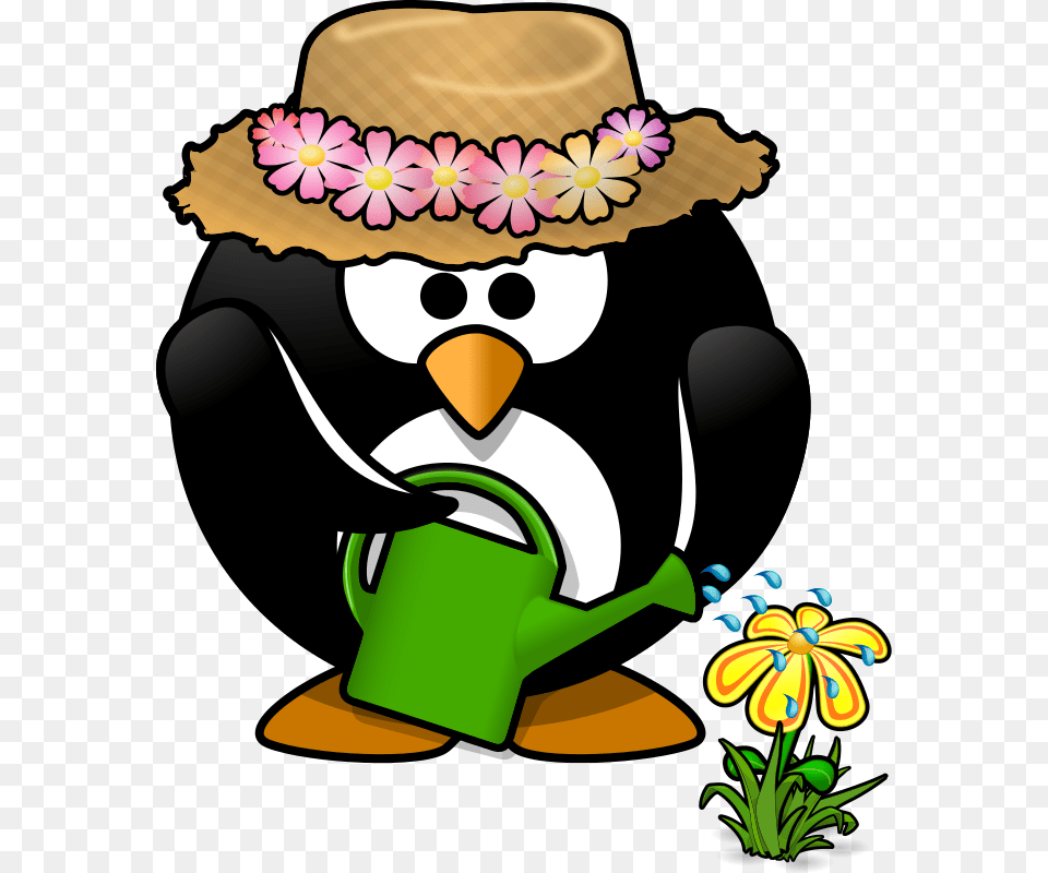 Gardening Penguin, Clothing, Hat, Plant, Nature Png