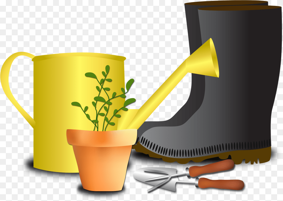 Gardening Pic Coffee Cup, Tin, Can, Plant, Watering Can Png Image