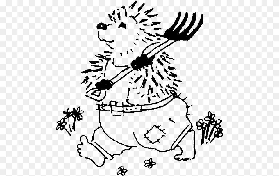 Gardening With Hedgehogs The British Hedgehog Preservation Drawing Cartoon Houses On Bonfire Line Drawing, Baby, Person, Stencil, Art Png Image