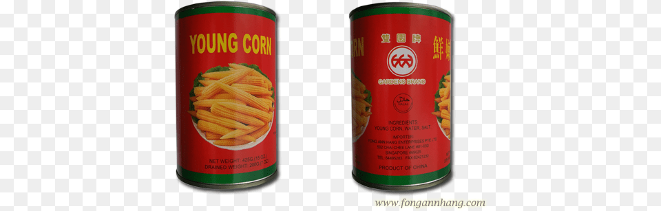 Gardens Brand Whole Young Corn Canned Food Halal, Tin, Can, Aluminium, Canned Goods Free Png