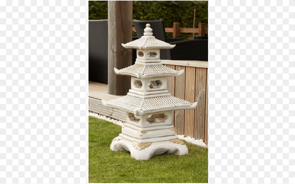 Gardensite Borderstone Three Tier Pagoda Garden Ornament, Grass, Plant, Lawn, Bird Feeder Free Png