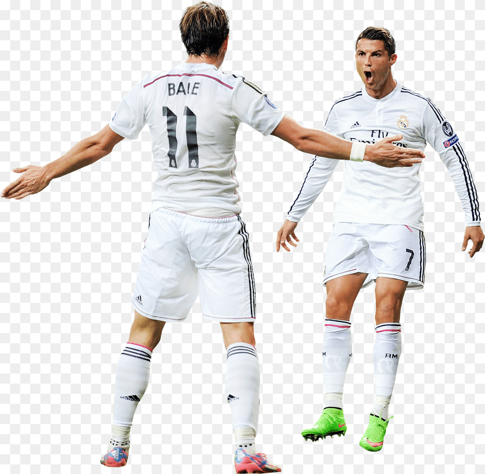 Gareth Bale Amp Cristiano Ronaldo Render, Shorts, Shirt, Clothing, Person Png Image