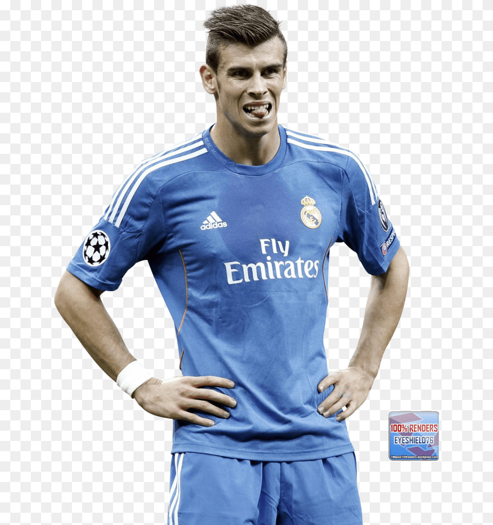 Gareth Bale Gareth Bale Real Madrid Blue Jersey, Shirt, Body Part, Clothing, Face Free Transparent Png