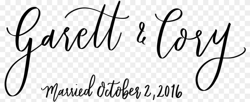 Garett Amp Cory Married Copy Calligraphy, Gray Free Png Download
