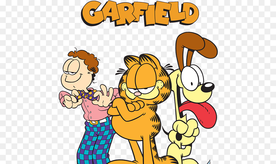 Garfield, Cartoon, Baby, Person, Book Free Png Download