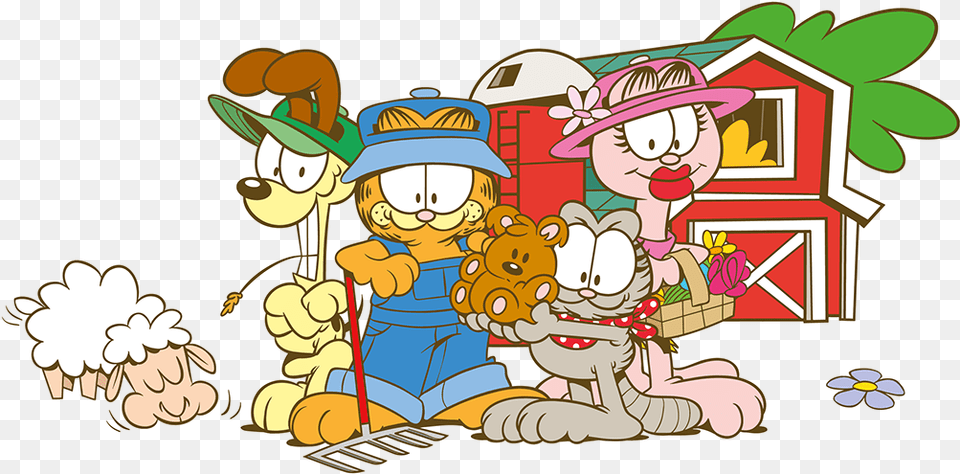 Garfield And Family, Cartoon, Person, Face, Head Free Png Download