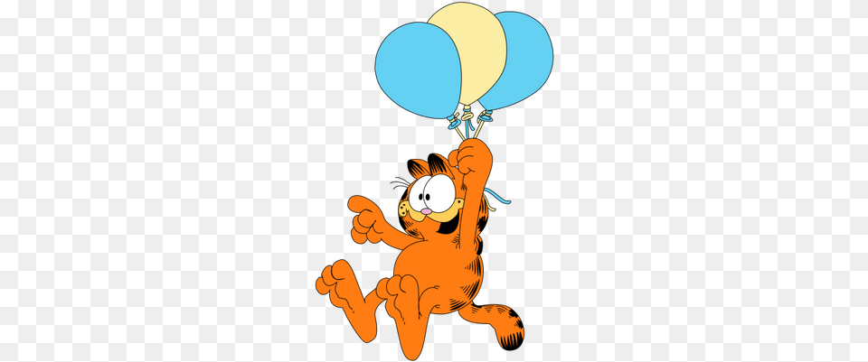 Garfield Balloons Garfield With Balloons, Balloon, Cartoon, Baby, Person Free Png