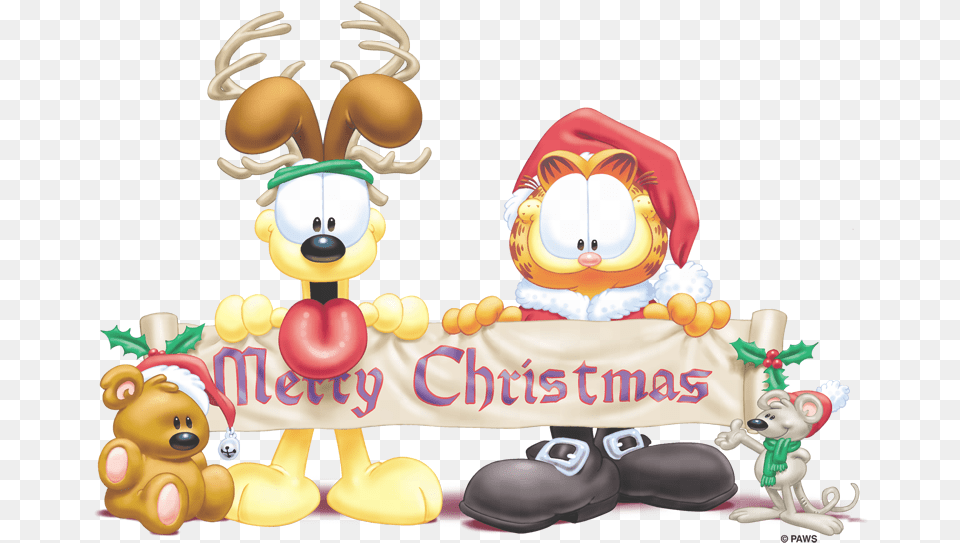 Garfield Christmas Banner Menquots Regular Fit T Shirt Merry Christmas Garfield, Birthday Cake, Cake, Cream, Dessert Free Png Download