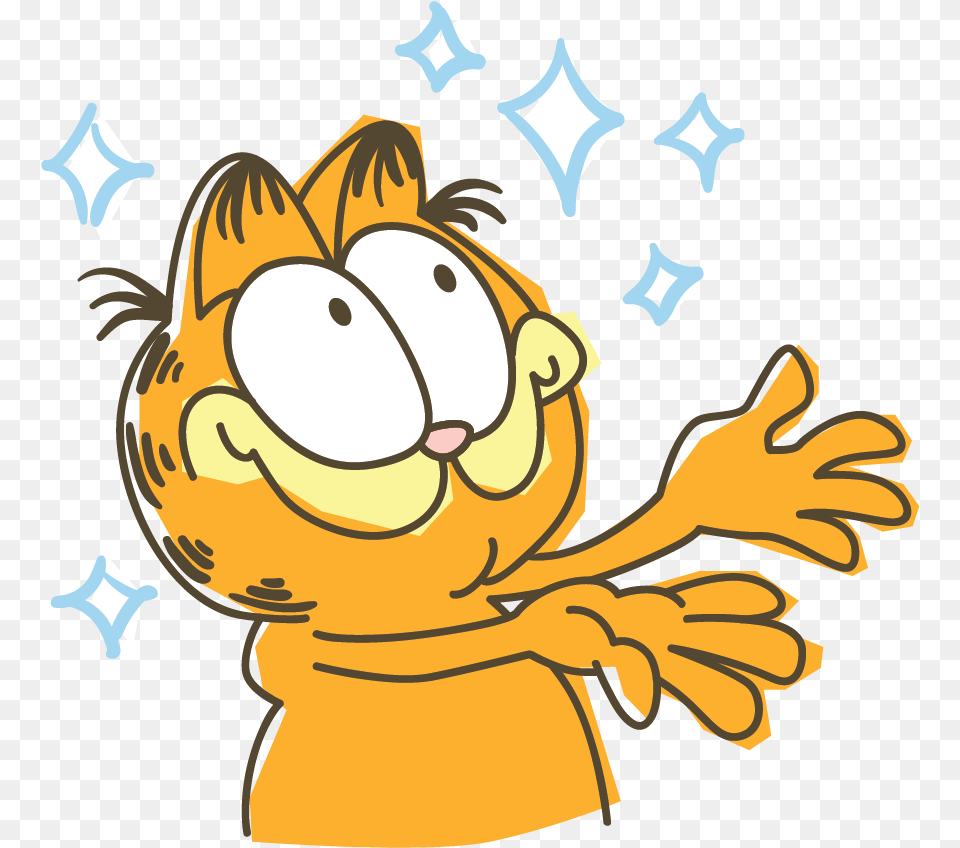 Garfield Line Messaging Sticker Cartoon, Baby, Person, Face, Head Free Png Download