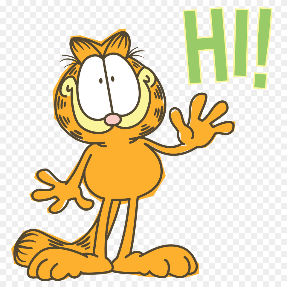 Garfield Line Stickers, Cartoon, Baby, Person Png