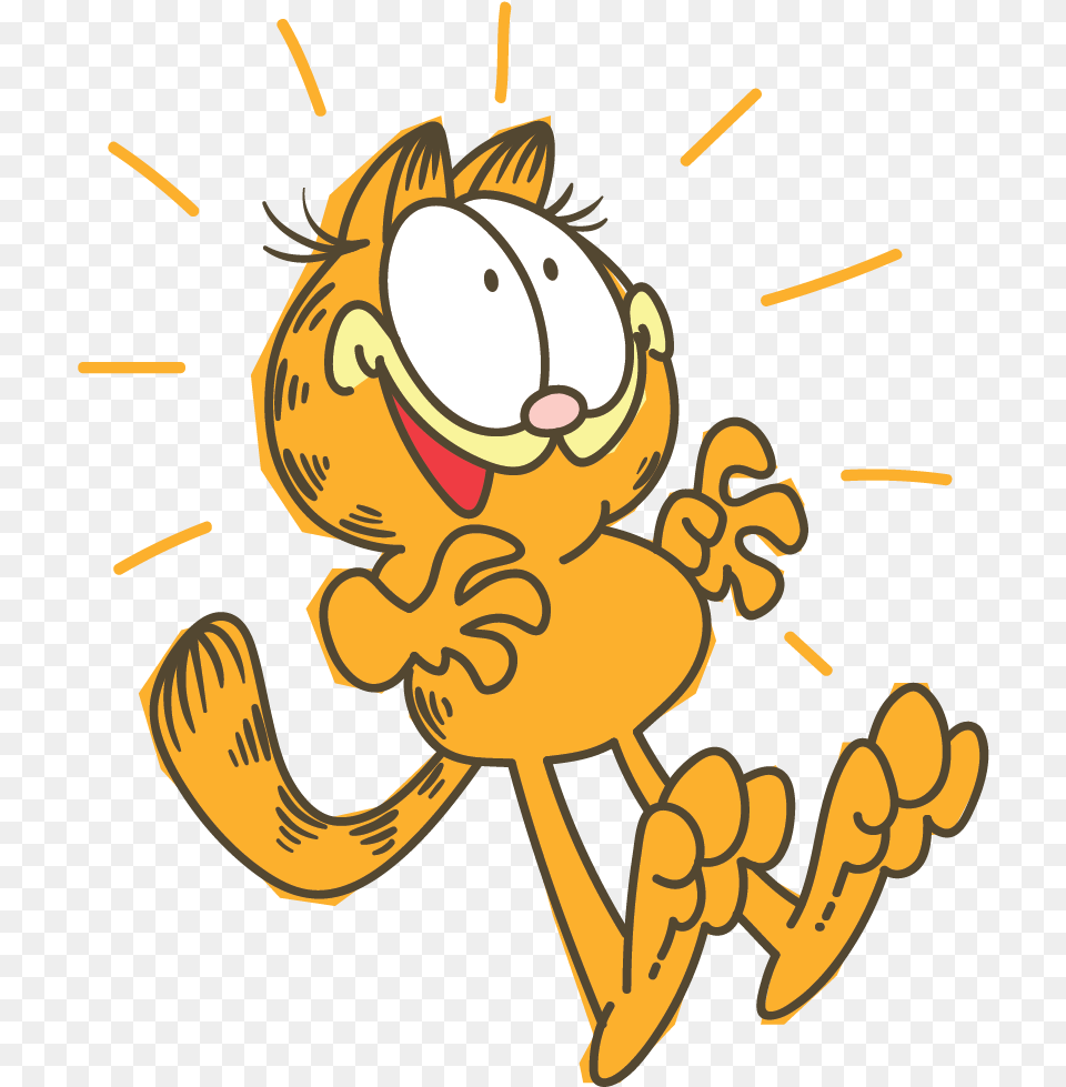 Garfield Line Stickers Garfield Transparent Line Sticker, Cartoon, Baby, Person Png