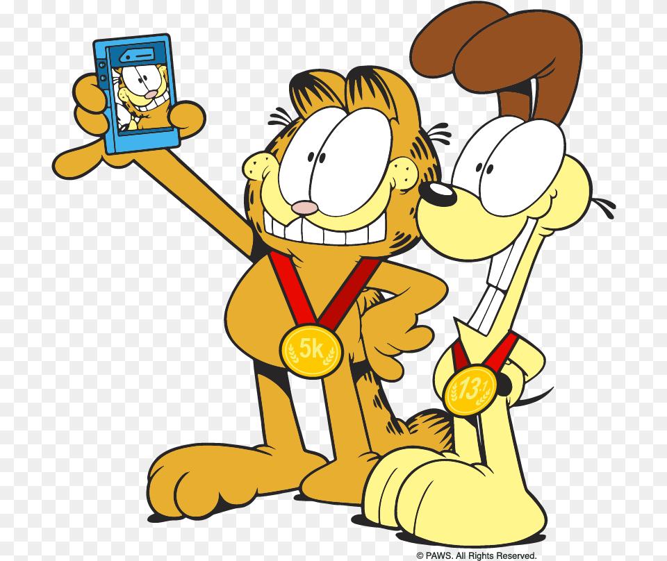 Garfield Selfie, Cartoon, Face, Head, Person Free Png Download