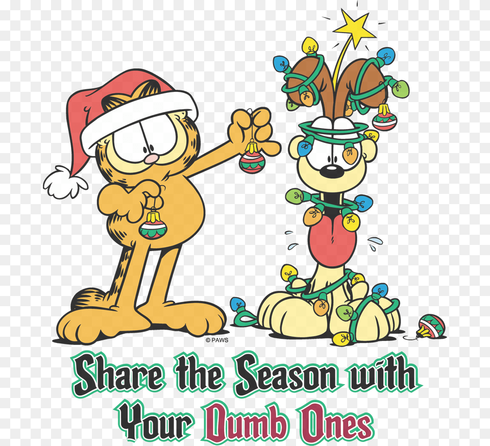 Garfield Share The Season Juniors T Shirt, Baby, Person, Advertisement, Poster Free Transparent Png