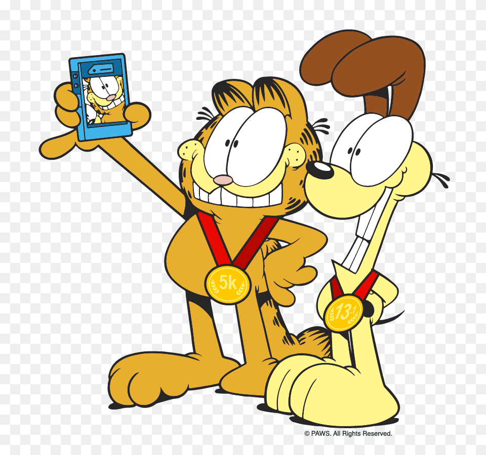 Garfield Virtual Race Series Run With Character, Cartoon Free Png