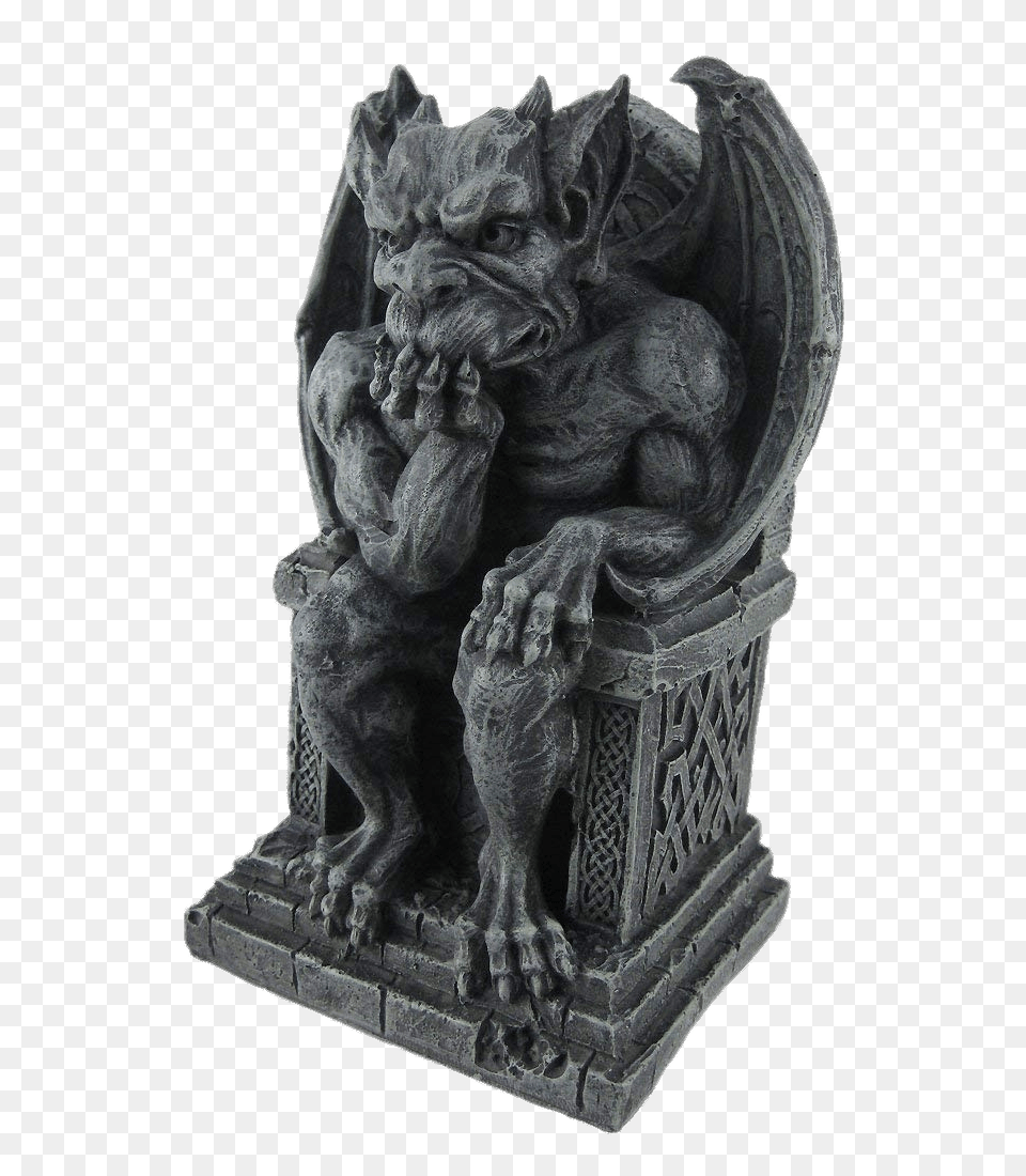 Gargoyle On Throne, Accessories, Art, Ornament, Statue Free Png